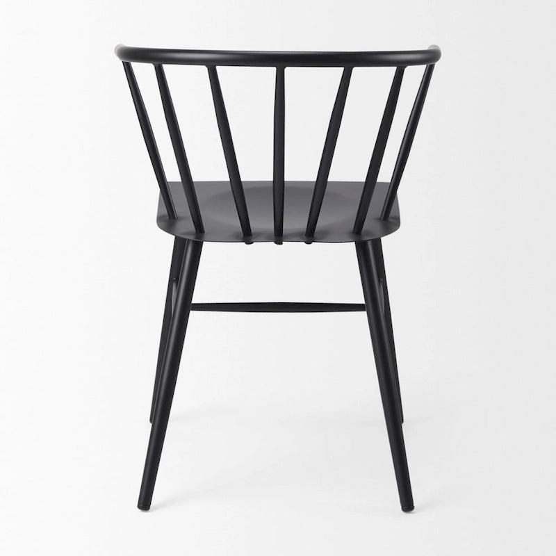 Chaise de salle à manger en métal noir, style ferme, individuelle