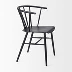 Chaise de salle à manger en métal noir, style ferme, individuelle