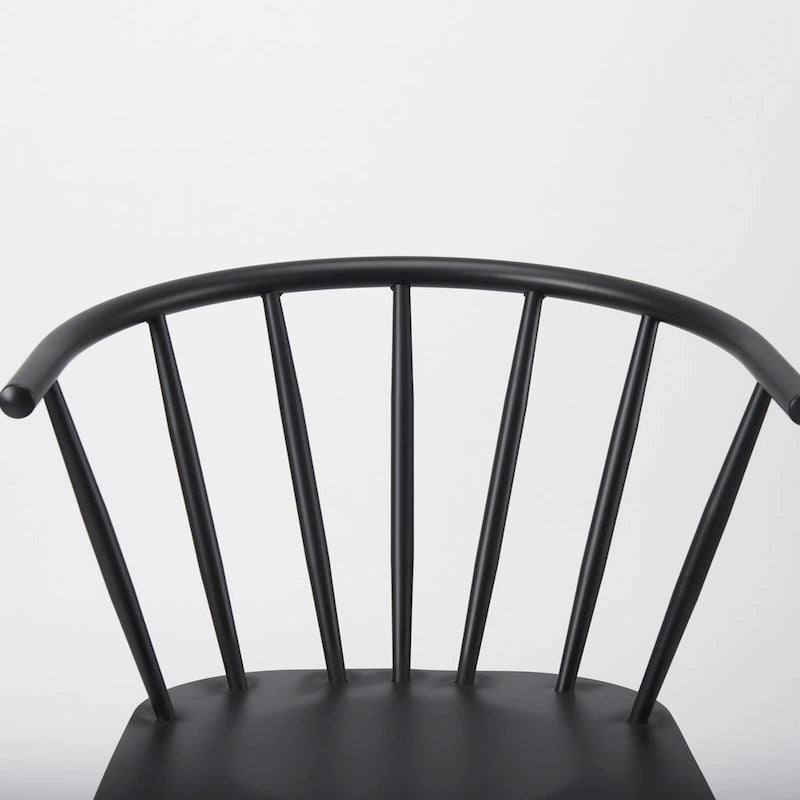 Chaise de salle à manger en métal noir, style ferme, individuelle