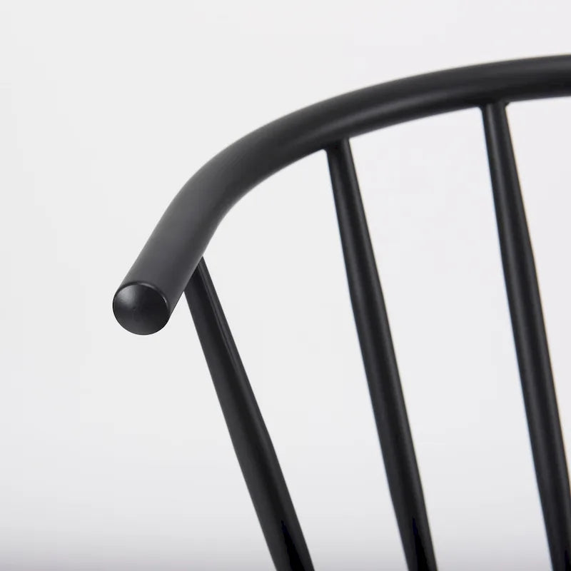 Chaise de salle à manger en métal noir, style ferme, individuelle