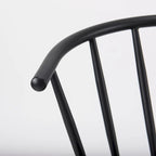 Chaise de salle à manger en métal noir, style ferme, individuelle