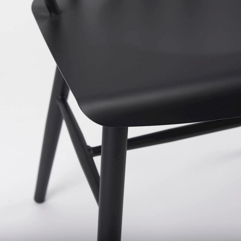 Chaise de salle à manger en métal noir, style ferme, individuelle