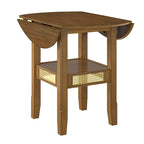 Table de salle à manger ronde à abattants, avec incrustations de cannage, coloris noir/blanc/chêne antique, 2 places