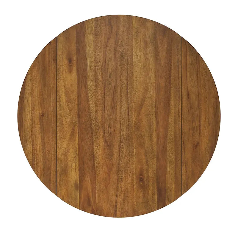 Table de salle à manger ronde à abattants, avec incrustations de cannage, coloris noir/blanc/chêne antique, 2 places