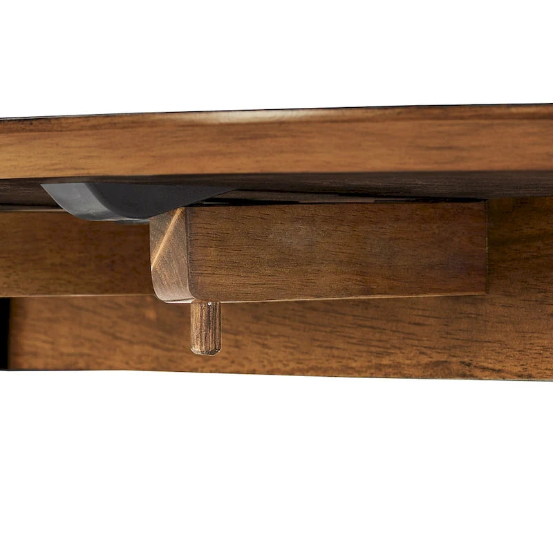 Table de salle à manger ronde à abattants, avec incrustations de cannage, coloris noir/blanc/chêne antique, 2 places
