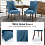 Chaises de salle à manger en lin à dossier haut beiges/marrons/noires/bleues/grises/blanches, lot de 2