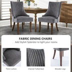 Chaises de salle à manger en lin à dossier haut beiges/marrons/noires/bleues/grises/blanches, lot de 2