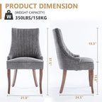 Chaises de salle à manger en lin à dossier haut beiges/marrons/noires/bleues/grises/blanches, lot de 2