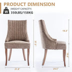Chaises de salle à manger en lin à dossier haut beiges/marrons/noires/bleues/grises/blanches, lot de 2