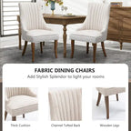 Chaises de salle à manger en lin à dossier haut beiges/marrons/noires/bleues/grises/blanches, lot de 2