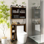 Meuble de rangement pour WC en noyer, modèle simple, avec porte grillagée