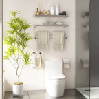 Meuble de rangement pour WC en noyer, modèle simple, avec porte grillagée