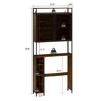 Meuble de rangement pour WC en noyer, modèle simple, avec porte grillagée