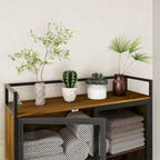 Meuble de rangement pour WC en noyer, modèle simple, avec porte grillagée
