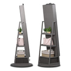 Armoire à bijoux miroir sur pied blanche, 1 personne
