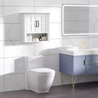 HOMCOM Armoire de salle de bain 3 étagères avec étagère réglable et 2 portes pour couloir, salon, blanc