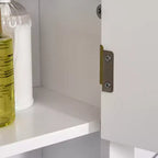 HOMCOM Armoire de salle de bain 3 étagères avec étagère réglable et 2 portes pour couloir, salon, blanc