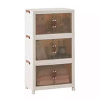 VECELO 38/50/62 Bacs de Rangement Pliables en Plastique, Casiers à Jouets/Organisateur de Vêtements Empilable avec Roues Verrouillables, Blanc