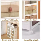 VECELO 38/50/62 Bacs de Rangement Pliables en Plastique, Casiers à Jouets/Organisateur de Vêtements Empilable avec Roues Verrouillables, Blanc