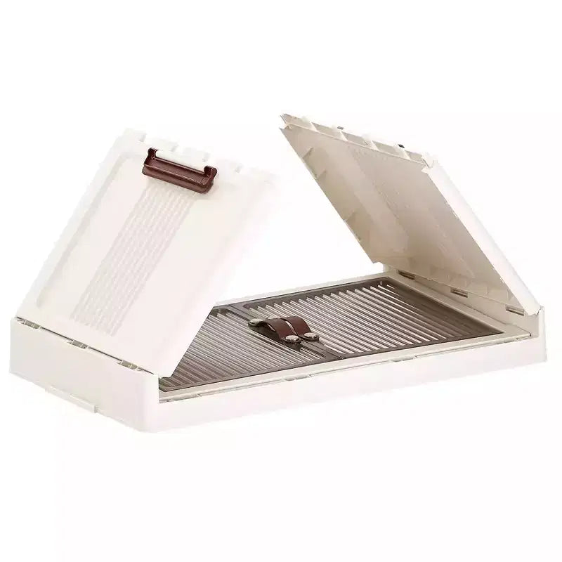 VECELO 38/50/62 Bacs de Rangement Pliables en Plastique, Casiers à Jouets/Organisateur de Vêtements Empilable avec Roues Verrouillables, Blanc