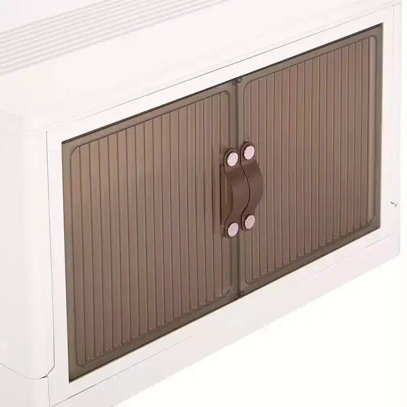 VECELO 38/50/62 Bacs de Rangement Pliables en Plastique, Casiers à Jouets/Organisateur de Vêtements Empilable avec Roues Verrouillables, Blanc