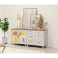 Bahut et commode 2-en-1 Off White 172 cm, montage par 1 personne