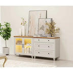 Bahut et commode 2-en-1 Off White 172 cm, montage par 1 personne