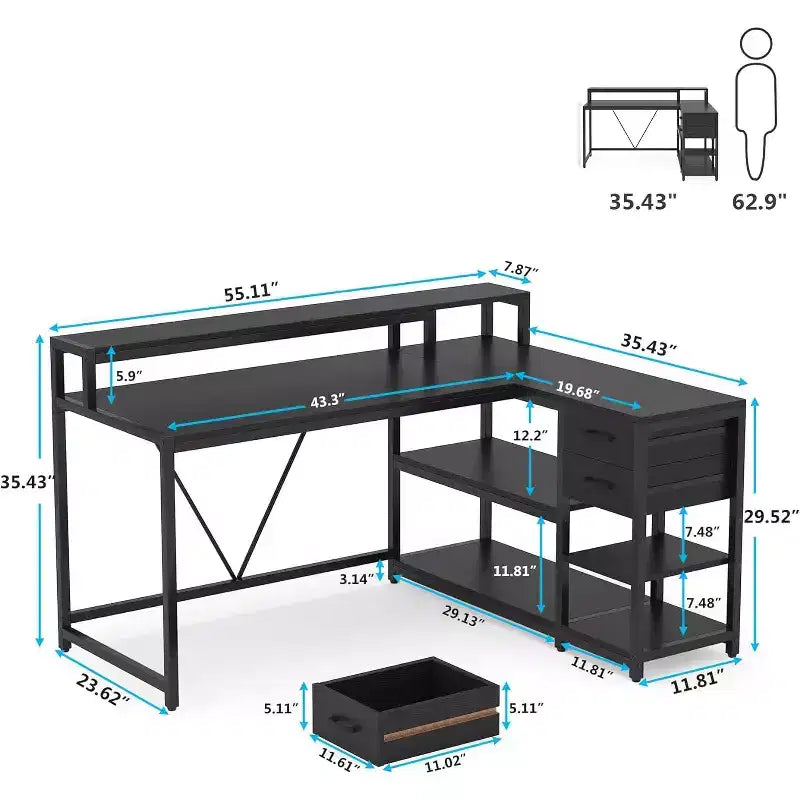 Bureau d'angle informatique Lantine L