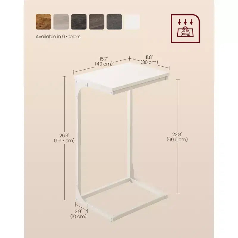 VASAGLE Table d'appoint en forme de C Table de chevet Table basse Table TV pour salon chambre à coucher