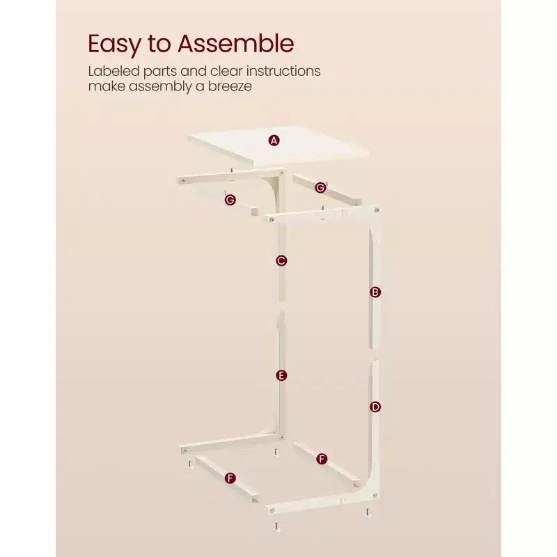 VASAGLE Table d'appoint en forme de C Table de chevet Table basse Table TV pour salon chambre à coucher