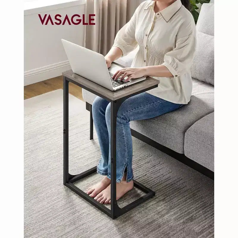 VASAGLE Table d'appoint en forme de C Table de chevet Table basse Table TV pour salon chambre à coucher