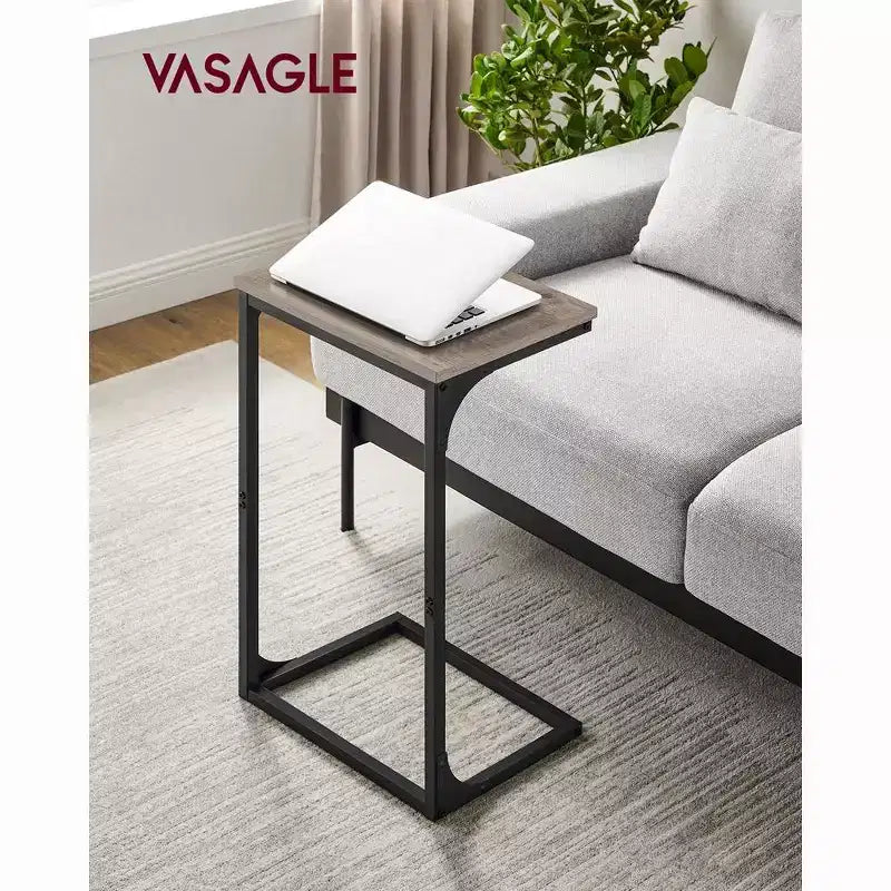 VASAGLE Table d'appoint en forme de C Table de chevet Table basse Table TV pour salon chambre à coucher