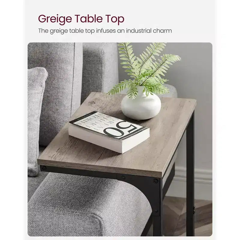 VASAGLE Table d'appoint en forme de C Table de chevet Table basse Table TV pour salon chambre à coucher