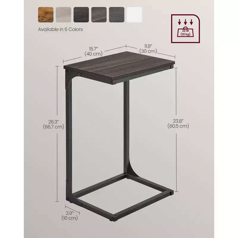 VASAGLE Table d'appoint en forme de C Table de chevet Table basse Table TV pour salon chambre à coucher