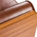 Christopher Knight Home Jalon Canapé trois places capitonné en similicuir avec coussins cylindriques, marron cognac/noyer foncé