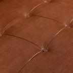 Christopher Knight Home Jalon Canapé trois places capitonné en similicuir avec coussins cylindriques, marron cognac/noyer foncé