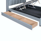Lit Plateforme En Similicuir Beige/Gris Avec Rangement, Mère et Enfant, 2 Personnes