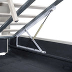 Lit Plateforme En Similicuir Beige/Gris Avec Rangement, Mère et Enfant, 2 Personnes