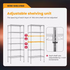 Étagère métallique à 6 niveaux FDW, modulable, robuste, rayonnage de rangement, étagères de garage