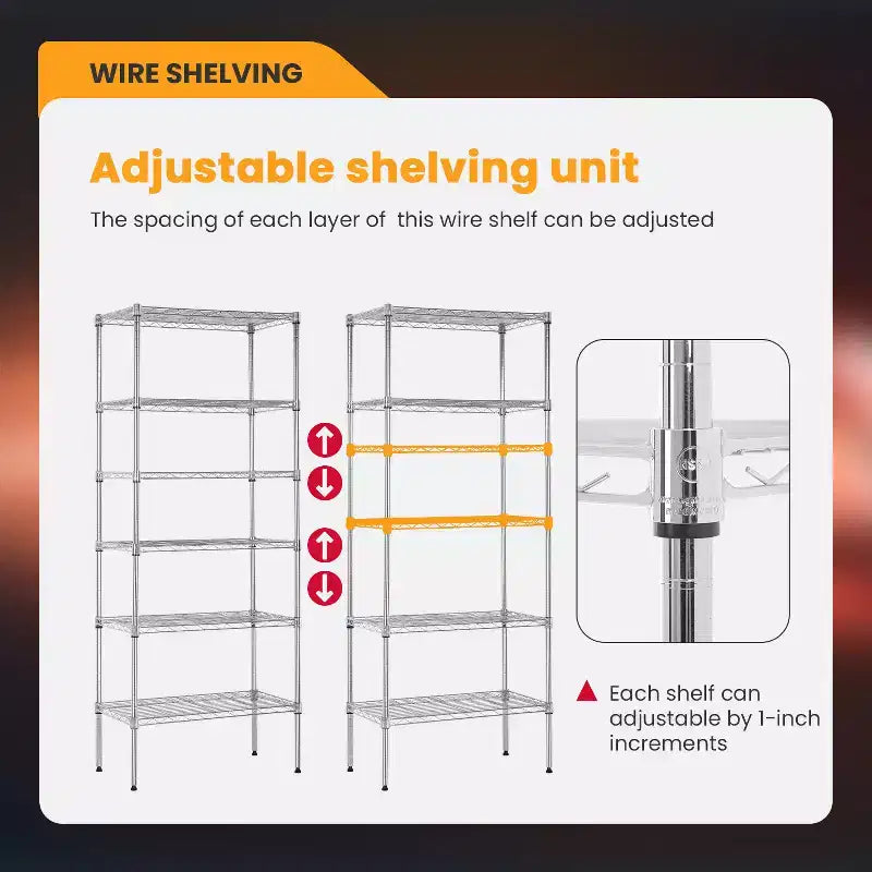 Étagère métallique à 6 niveaux FDW, modulable, robuste, rayonnage de rangement, étagères de garage