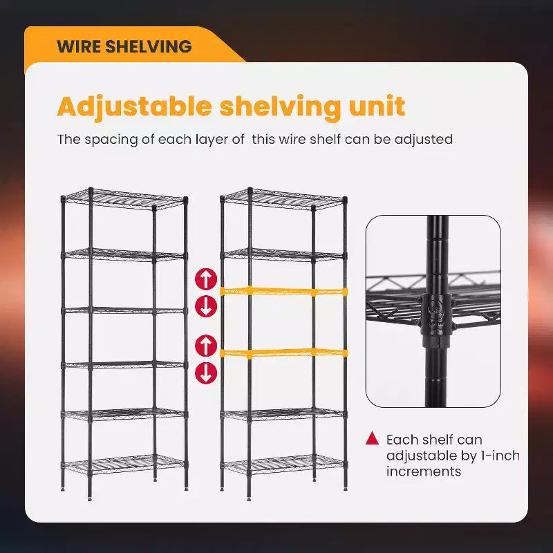 Étagère métallique à 6 niveaux FDW, modulable, robuste, rayonnage de rangement, étagères de garage