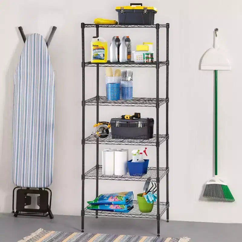 Étagère métallique à 6 niveaux FDW, modulable, robuste, rayonnage de rangement, étagères de garage