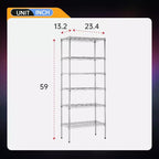 Étagère métallique à 6 niveaux FDW, modulable, robuste, rayonnage de rangement, étagères de garage