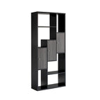 Vitrine Noire et Grise – 7 étagères, 3 portes, 175 cm de hauteur