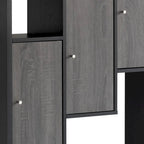 Vitrine Noire et Grise – 7 étagères, 3 portes, 175 cm de hauteur