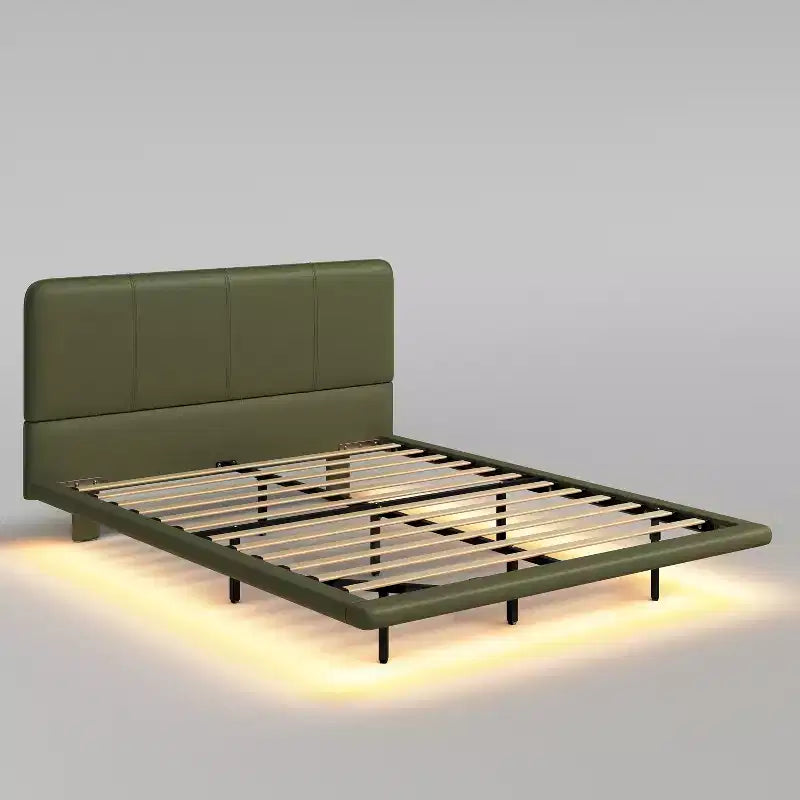 Lit flottant moderne Christopher Knight Home Korli grand format rembourré avec éclairage DEL