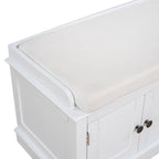 Banc de rangement 4 portes avec coussin, 1 personne, Blanc / Gris / Espresso / Bleu marine
