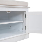 Banc de rangement 4 portes avec coussin, 1 personne, Blanc / Gris / Espresso / Bleu marine
