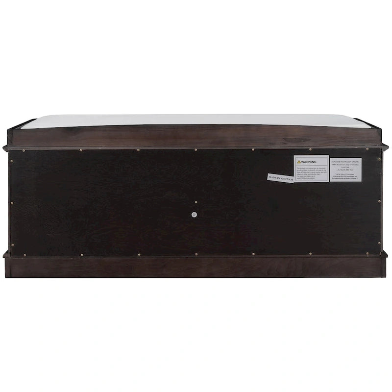 Banc de rangement 4 portes avec coussin, 1 personne, Blanc / Gris / Espresso / Bleu marine