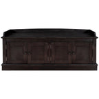 Banc de rangement 4 portes avec coussin, 1 personne, Blanc / Gris / Espresso / Bleu marine